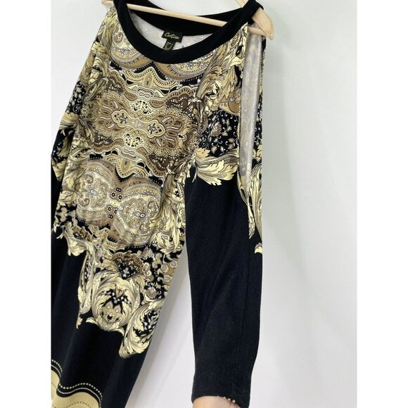 Cartise Women’s Cold Shoulder Scroll Motif Dress Size 6 - Picture 3 of 10
